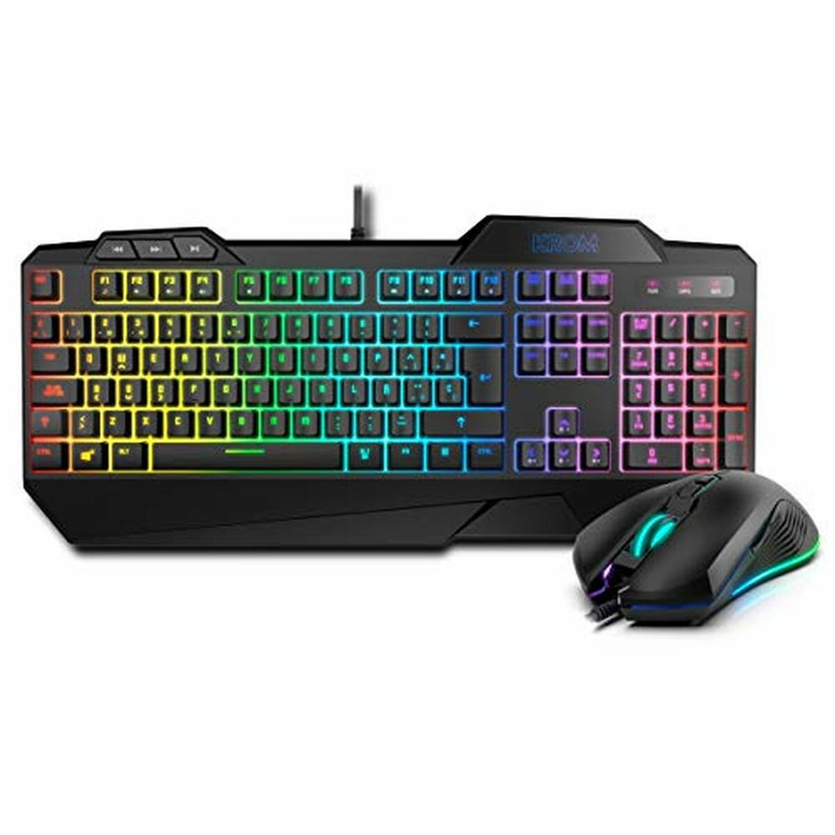 Clavier et Souris Gaming Krom Krusher Noir